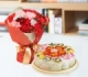 [한국배송]백년초떡케익+카네이션다발